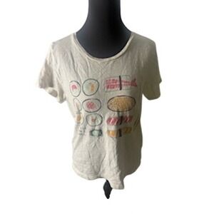 J.Crew Collector Tees Sushi Graphic T-Shirt Off-White Scoop Neck Mens Medium